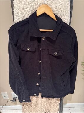 Classic Black Corduroy Shirt Jacket - Lightweight Layer